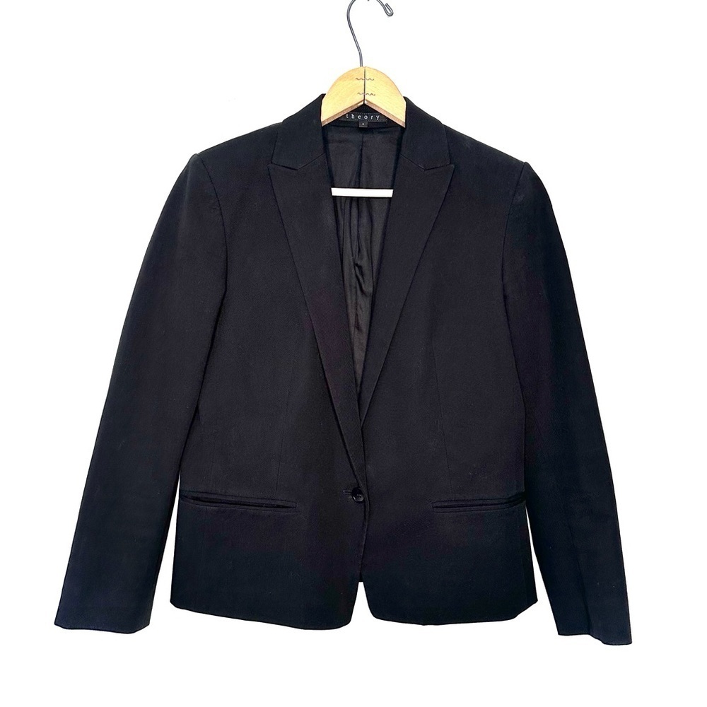 Theory | Black Lynn Checklist Blazer Size 6